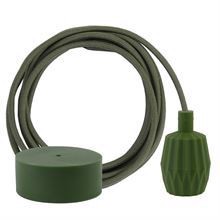 Dusty Army green textile cable 3 m. w/army green Plisse lamp holder cover