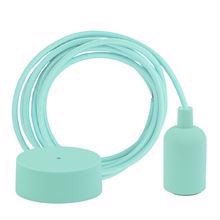 Mint textile cable 3 m. w/pale turquoise New lamp holder cover