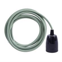 Spring green textile cable 3 m. w/black porcelain