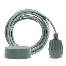 Olive green textile cable 3 m. w/olive green Plisse lamp holder cover