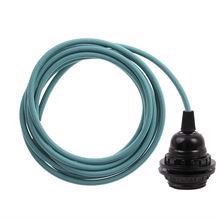 Ocean blue textile cable 3 m. w/bakelite lamp holder w/rings