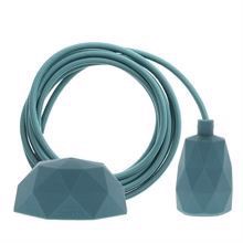 Ocean blue textile cable 3 m. w/ocean blue Facet lamp holder cover