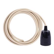 Nude textile cable 3 m. w/black porcelain
