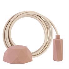 Nude textile cable 3 m. w/nude Hexa lamp holder cover E14