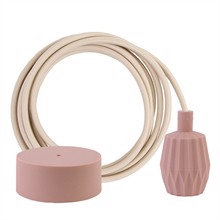 Nude textile cable 3 m. w/nude Plisse lamp holder cover