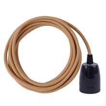 Dusty Latte textile cable 3 m. w/black porcelain