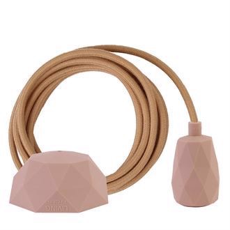 Dusty Latte textile cable 3 m. w/nude Facet lamp holder cover