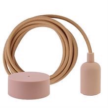 Dusty Latte textile cable 3 m. w/nude New lamp holder cover