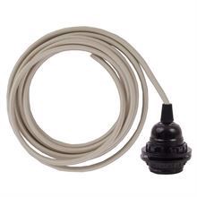 Khaki textile cable 3 m. w/bakelite lamp holder w/rings