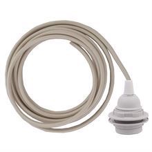 Khaki textile cable 3 m. w/plastic lamp holder w/rings