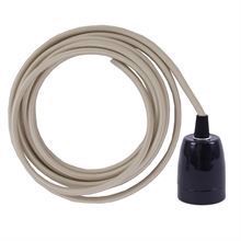 Khaki textile cable 3 m. w/black porcelain