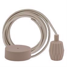 Khaki textile cable 3 m. w/sand Plisse lamp holder cover