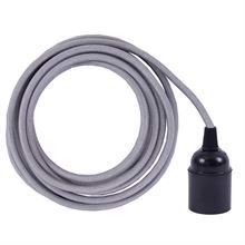 Pale grey textile cable 3 m. w/bakelite lamp holder