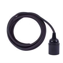 Dark grey textile cable 3 m. w/bakelite lamp holder
