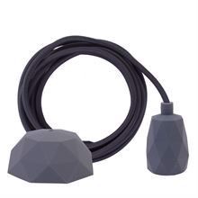 Dark grey cable 3 m. w/dark grey Facet lamp holder cover