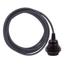 Dusty Dark grey textile cable 3 m. w/bakelite lamp holder w/rings