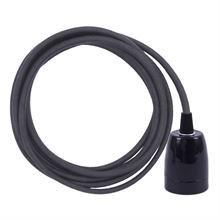 Dusty Dark grey textile cable 3 m. w/black porcelain