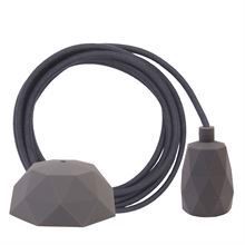 Dusty Dark grey textile cable 3 m. w/dark grey Facet lamp holder cover