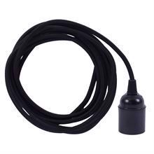 Black textile cable 3 m. w/bakelite lamp holder