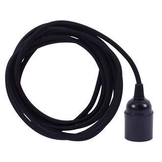 Black textile cable 4 m. w/bakelite lamp holder