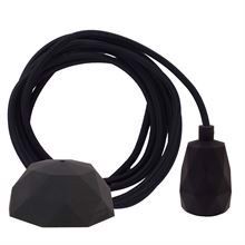 Black cable 3 m. w/black Facet lamp holder cover