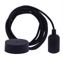 Black textile cable 3 m. w/black New lamp holder cover
