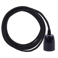 Dusty Black textile cable 3 m. w/black porcelain