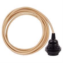 Golden textile cable 3 m. w/bakelite lamp holder w/rings