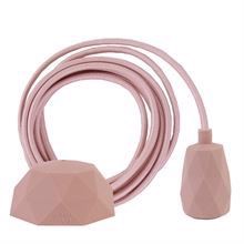 Pale copper textile cable 3 m. w/nude Facet lamp holder cover