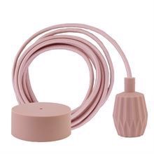 Pale copper textile cable 3 m. w/nude Plisse lamp holder cover