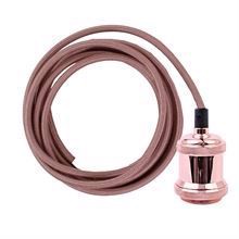Copper textile cable 3 m. w/copper E27