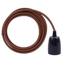 Dark copper textile cable 3 m. w/black porcelain