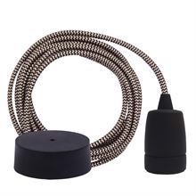 Gold Snake textile cable 3 m. w/black Copenhagen lamp holder cover