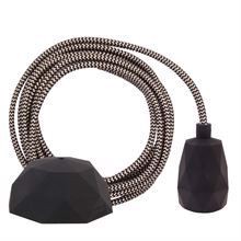 Gold Snake textile cable 3 m. w/black Facet lamp holder cover
