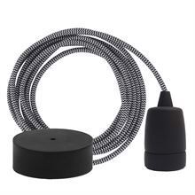 Black Snake textile cable 3 m. w/black Copenhagen lamp holder cover