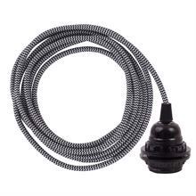 Black Snake textile cable 3 m. w/bakelite lamp holder w/rings
