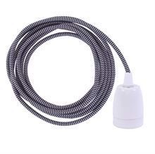 Black Snake textile cable 3 m. w/white porcelain