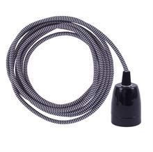 Black Snake textile cable 3 m. w/black porcelain