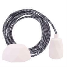 Black Snake cable 3 m. w/white Facet lamp holder cover
