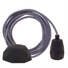 Black Snake cable 3 m. w/black Facet lamp holder cover