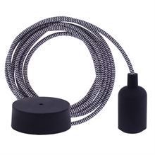 Black Snake textile cable 3 m. w/black New lamp holder cover