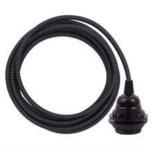 Grey Snake textile cable 3 m. w/bakelite lamp holder w/rings
