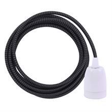 Grey Snake textile cable 3 m. w/white porcelain