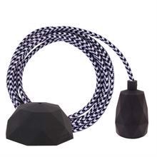 Black Pepita cable 3 m. w/black Facet lamp holder cover