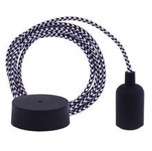 Black Pepita textile cable 3 m. w/black New lamp holder cover