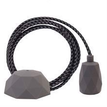 Grey Pepita cable 3 m. w/dark grey Facet lamp holder cover