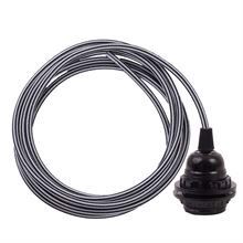 Black Stripe textile cable 3 m. w/bakelite lamp holder w/rings