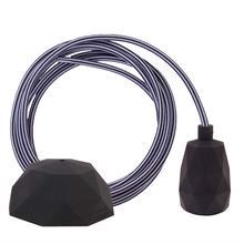 Black Stripe cable 3 m. w/black Facet lamp holder cover