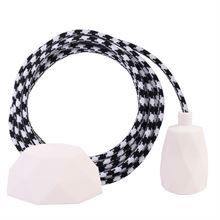 B/W Square cable 3 m. w/white Facet lamp holder cover