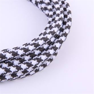 White Pepita textile cable